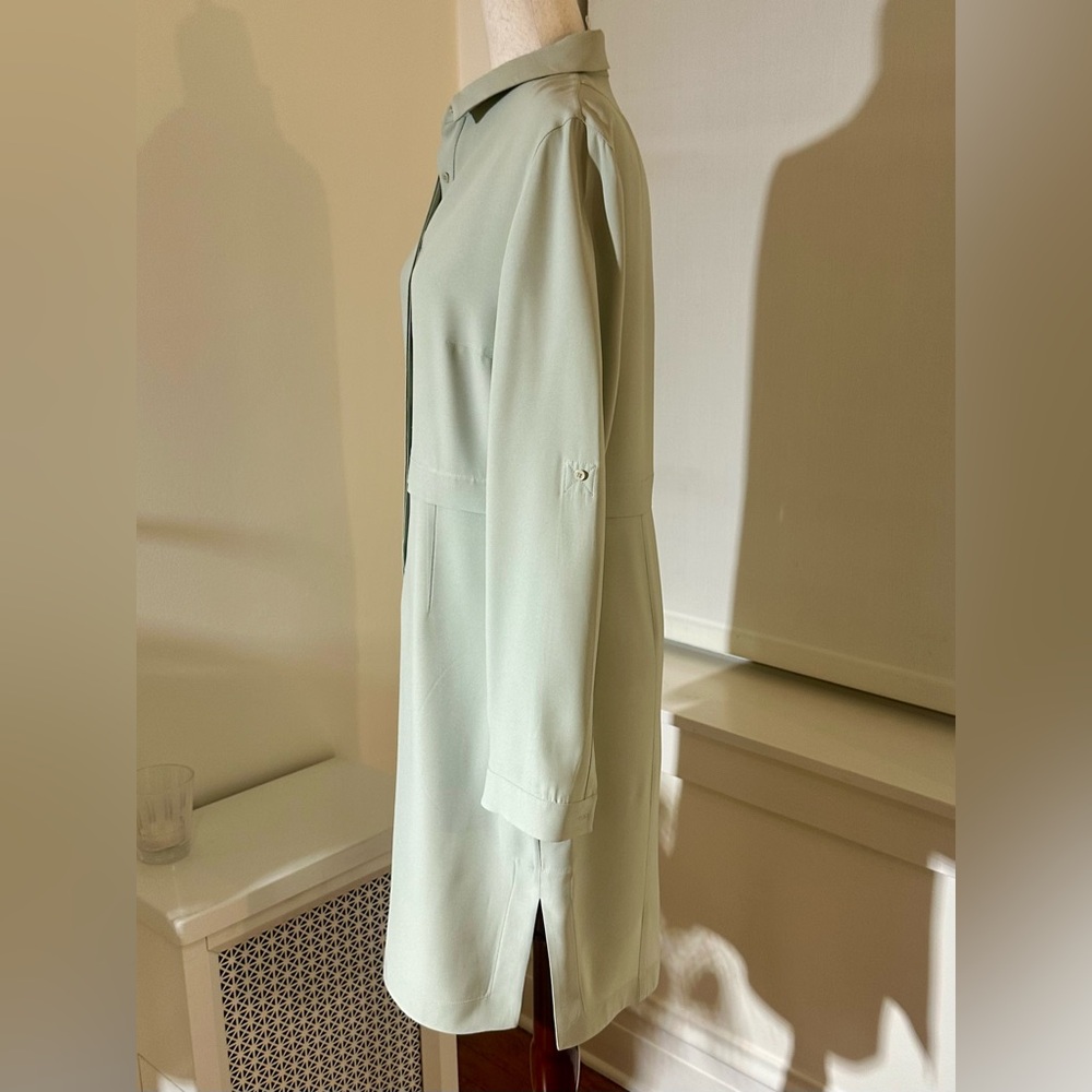 Akris for Saks Fifth Avenue Sage Green Long Sleeve Dress - Picture 2 of 16